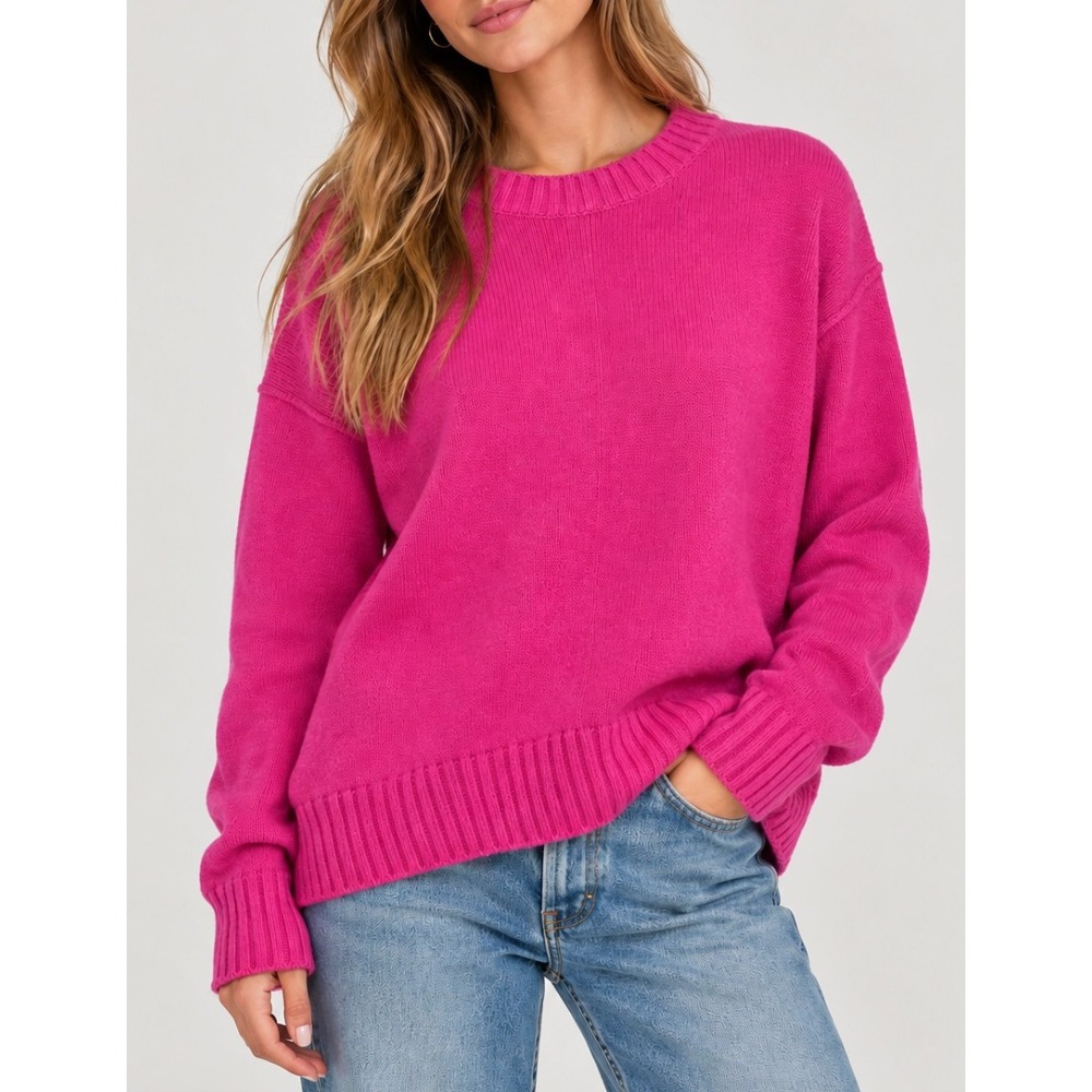 Rails Magenta Pink Wool Cashmere Crewneck Knit Sweater Small